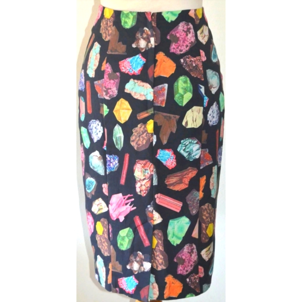 GORMAN WHAT A GEM BLACK GEMSTONE PATTERN PENCIL SKIRT 8 - Picture 2 of 3